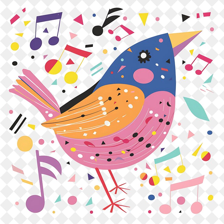 PSD un pájaro colorido con un pájario colorido en la parte superior de él
