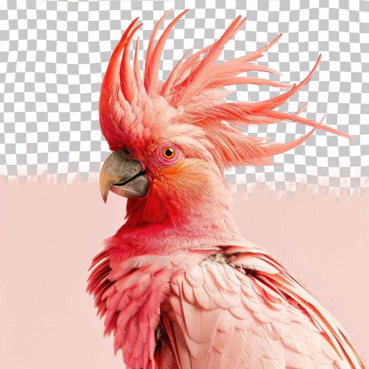 PSD un pájaro colorido con un pico rojo y un pico rojizo