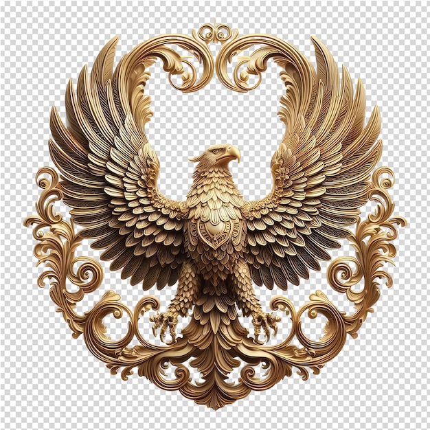 PSD el pájaro dorado de la majestad aviar en 3d