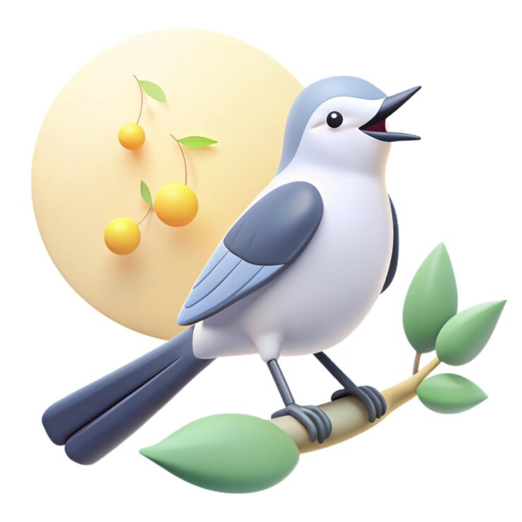 PSD un pájaro está de pie en una rama con frutas y una imagen de un pájario