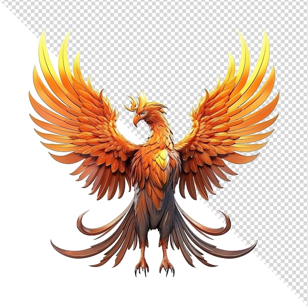 PSD el pájaro fénix aislado en un fondo transparente png