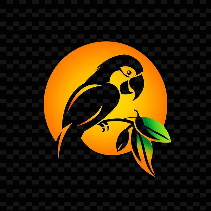 PSD un pájaro con un fondo amarillo y naranja con un fondo amarillo y naranja
