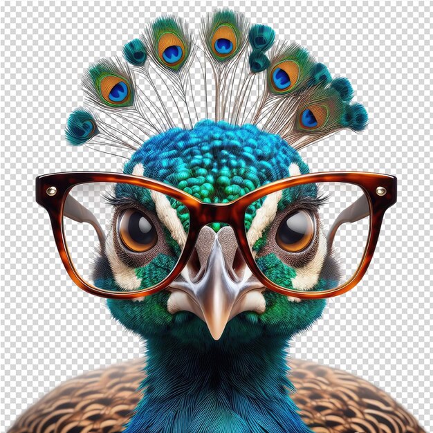 PSD un pájaro con gafas y un pajarito con gafas