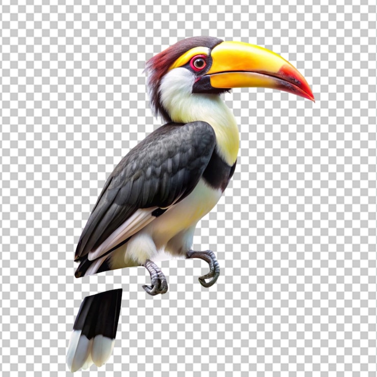 PSD pájaro hornbills aislado en un fondo transparente
