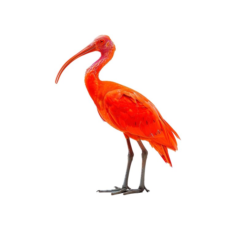PSD pájaro ibis escarlata aislado sobre un fondo blanco
