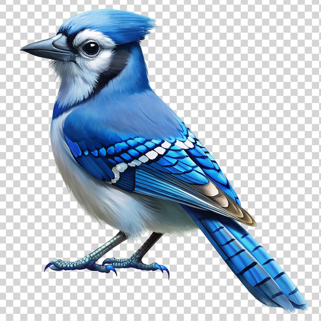 PSD el pájaro jay azul aislado en un fondo transparente