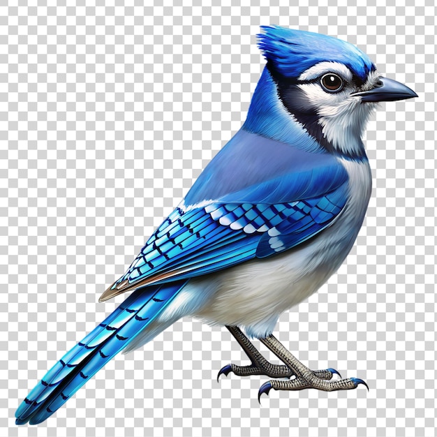 PSD el pájaro jay azul aislado en un fondo transparente