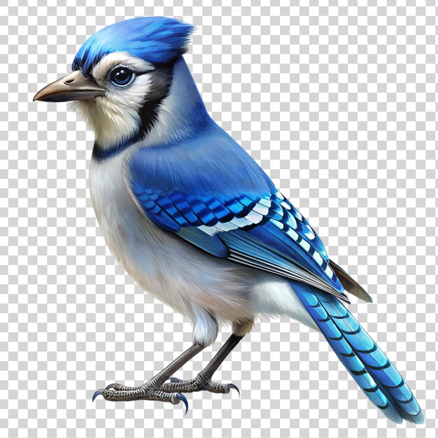 PSD el pájaro jay azul aislado en un fondo transparente