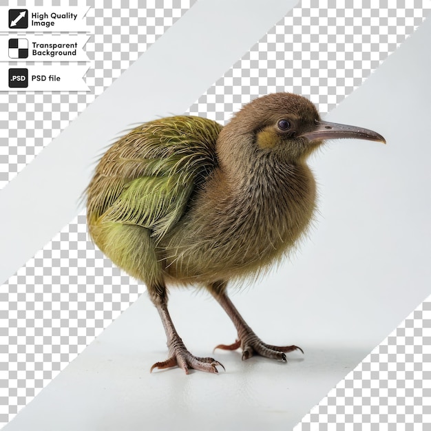 PSD pájaro kiwi psd en fondo transparente con capa de máscara editable