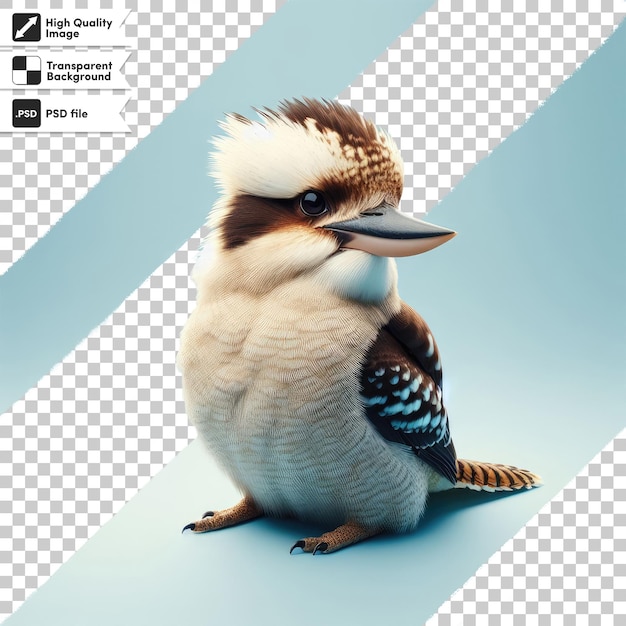 PSD pájaro de kookaburra psd en un fondo transparente