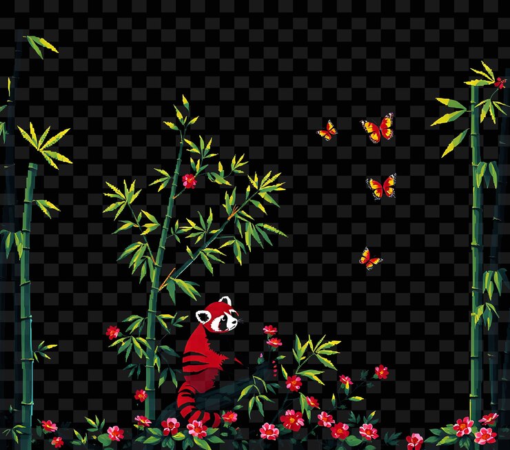 PSD un pájaro en un lecho de flores con mariposas