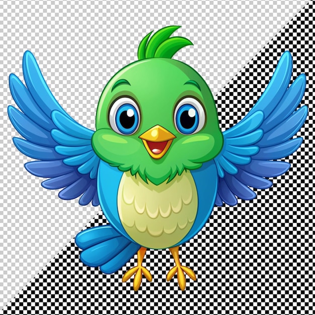 PSD un pájaro lindo sobre un fondo transparente