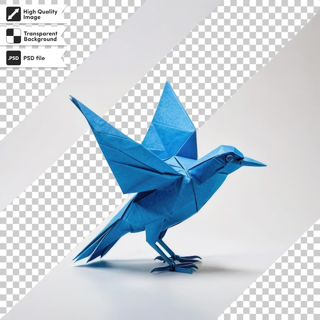 PSD pájaro origami psd en fondo transparente con capa de máscara editable