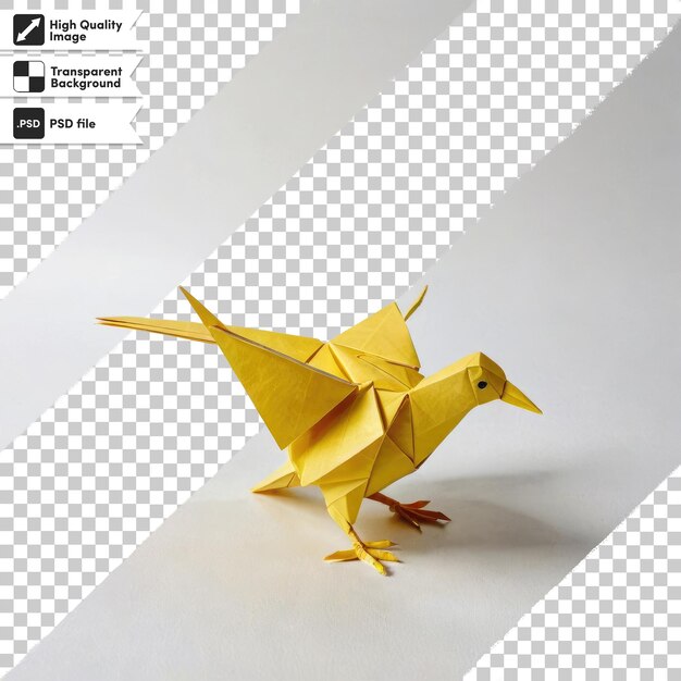 PSD pájaro origami psd en fondo transparente con capa de máscara editable