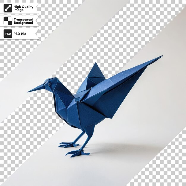 PSD pájaro origami psd en fondo transparente con capa de máscara editable