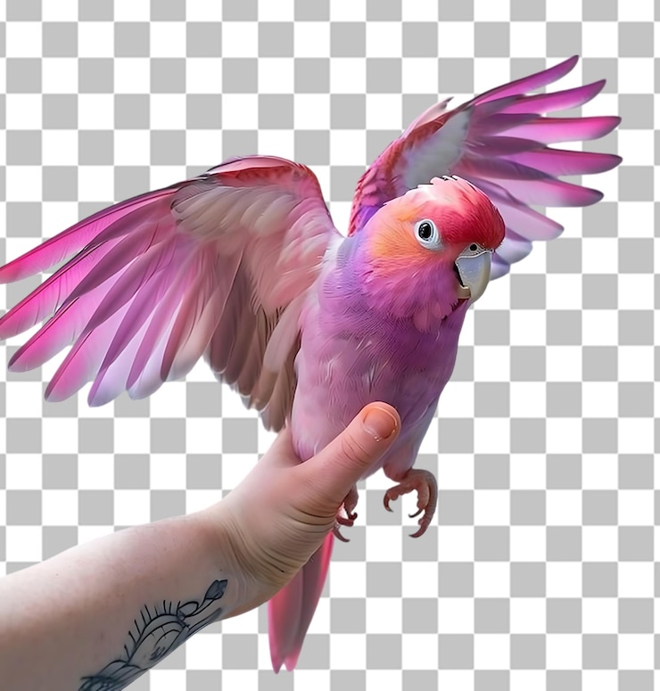 PSD un pájaro púrpura en un fondo transparente