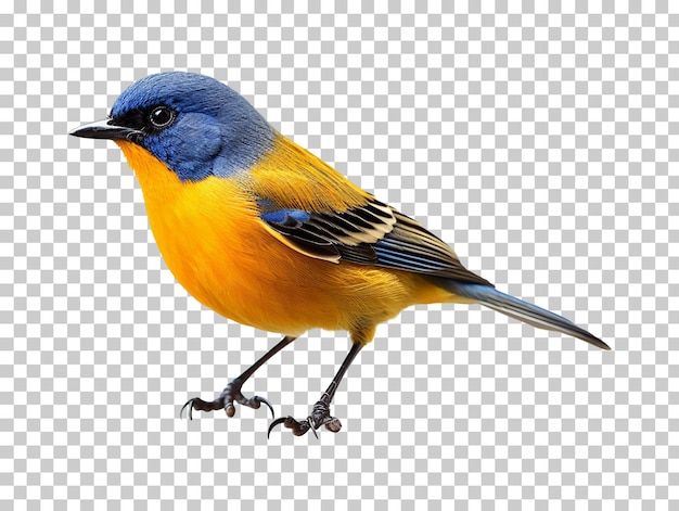 PSD pájaro redstart de frente azul aislado en un fondo transparente png psd