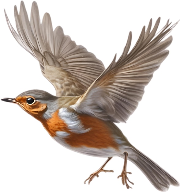 PSD el pájaro robin es un boceto a lápiz de colores en primer plano del robin europeo erithacus rubecula