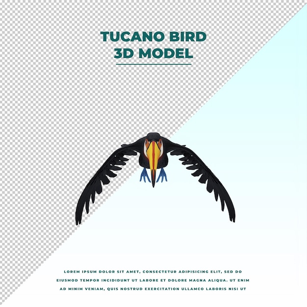 El pájaro tucano aislado