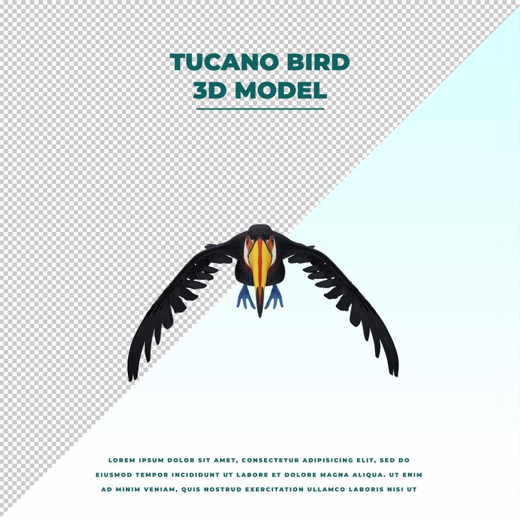 PSD pájaro tucano aislado