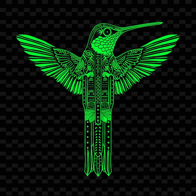 pájaro verde con un vector libre de fondo verde