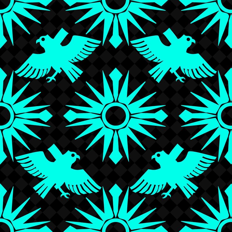 PSD pájaros azules sobre un fondo negro