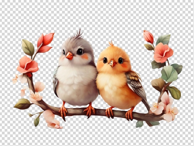 PSD los pájaros lindos en png