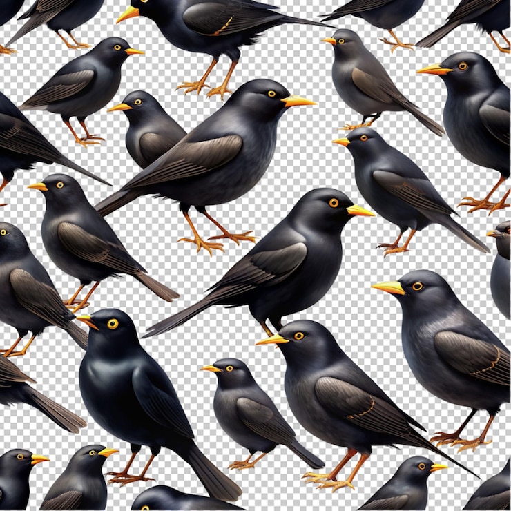 PSD pájaros negros