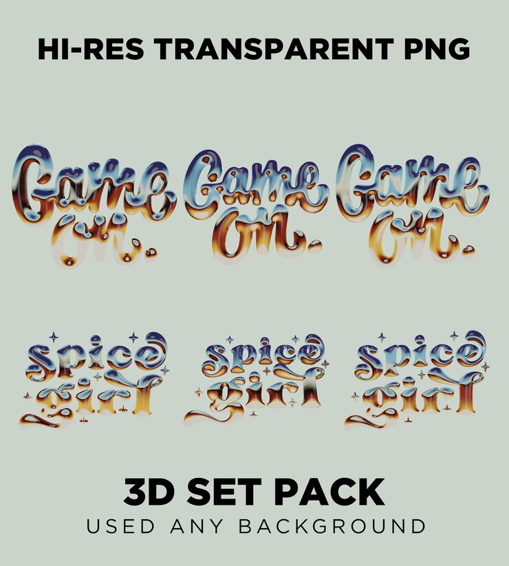 PSD paket huruf poster vektor render 3d