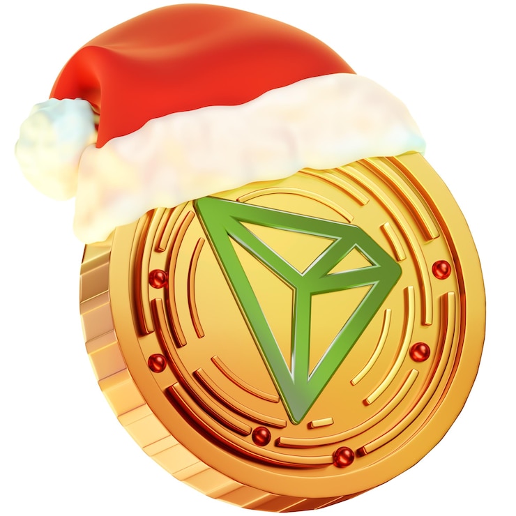 PSD paket natal crypto ikon koin natal tron 3d