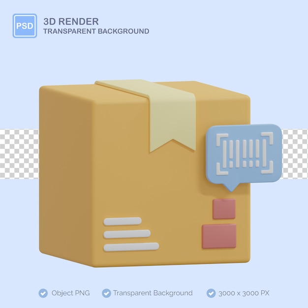 PSD paketscan 3d-illustration