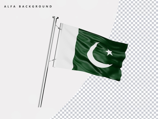 Pakistán bandera de alta calidad en render 3d realista