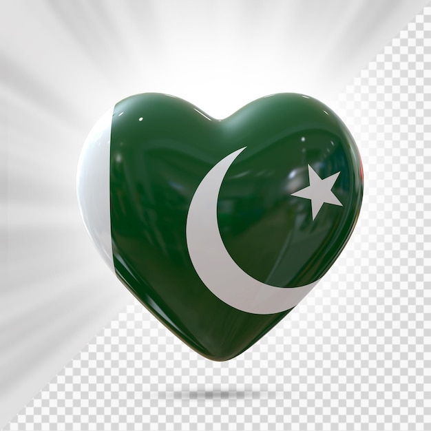 Pakistan-flaggen-herz 3d