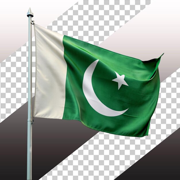 PSD pakistanische nationalflagge mit isolierter 3d-weißer hintergrund