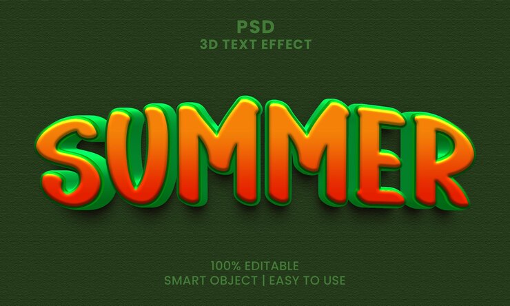 PSD la palabra verano está en el fondo verde.