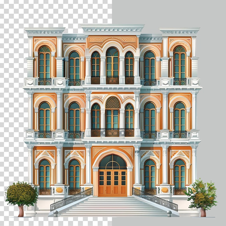 PSD palacio otomano png aislado sobre un fondo transparente