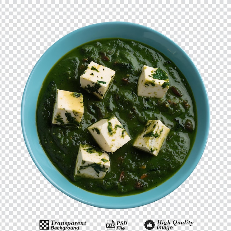 PSD palak paneer aislado en un fondo transparente