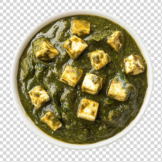 Palak Paneer Masala isolato su uno sfondo trasparente