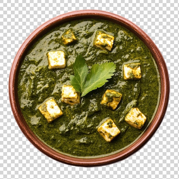 Palak Paneer Masala isolato su uno sfondo trasparente