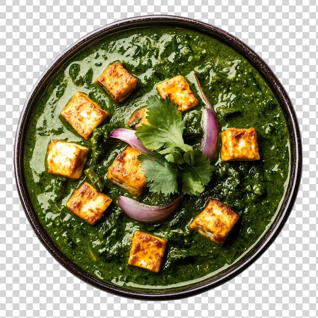 Palak Paneer Masala isolato su uno sfondo trasparente