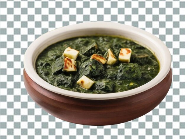 PSD palak paneer oder spinat und hüttenkäse curry ist ein gesundes