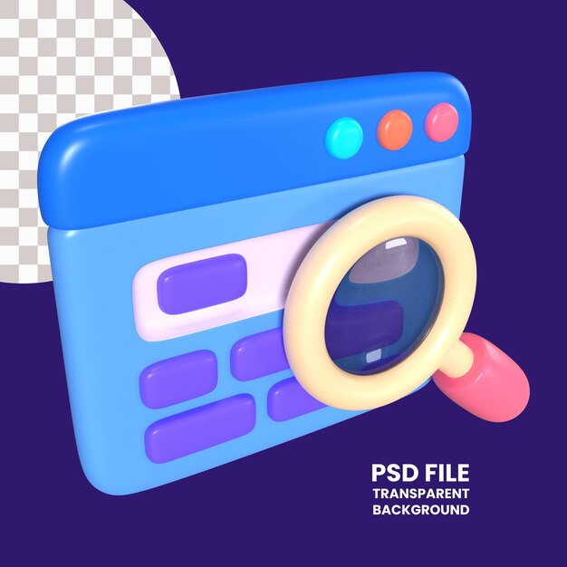 PSD palavra-chave ícone de ilustração 3d