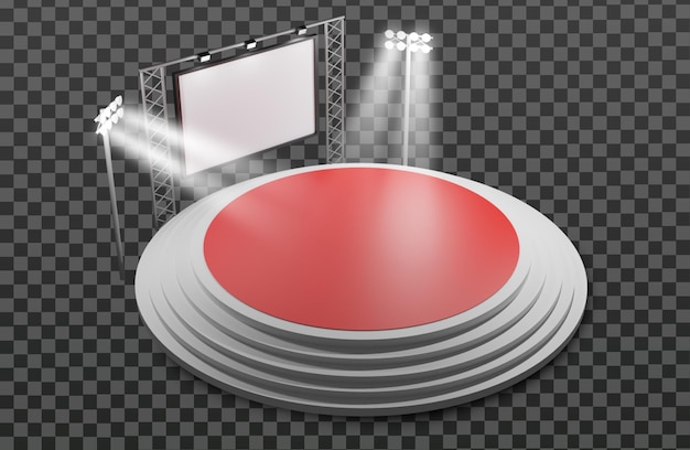 PSD palco circular 3d com ecrã