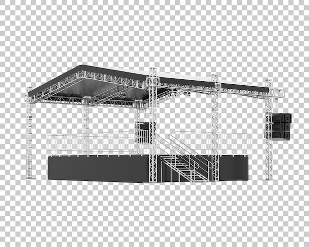 PSD palco isolado na ilustração de renderização 3d de fundo transparente