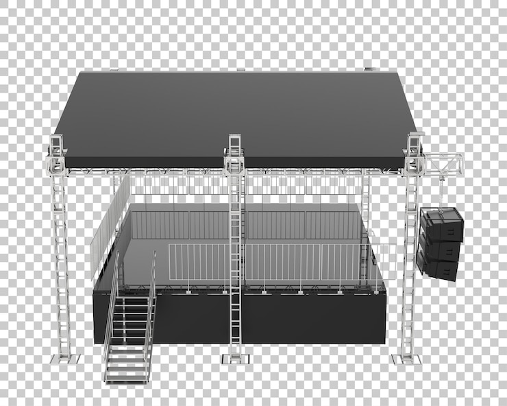 PSD palco isolado na ilustração de renderização 3d de fundo transparente