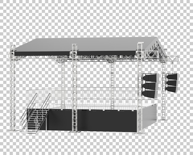 PSD palco isolado na ilustração de renderização 3d de fundo transparente