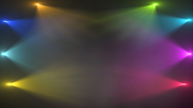 palco vazio com holofotes coloridos