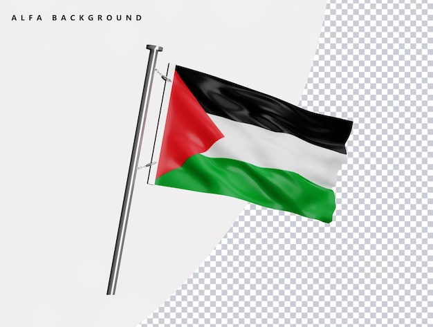 Palestina bandera de alta calidad en render 3d realista
