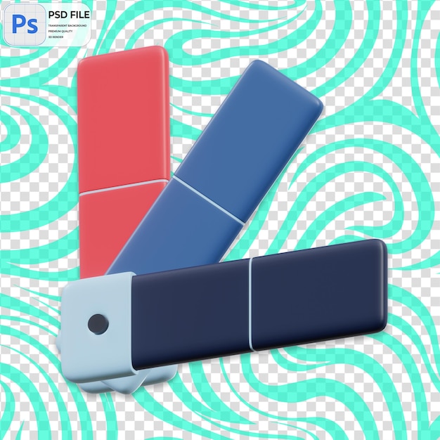 Paleta de colores 3D Render Ilustración del icono aislado PNG