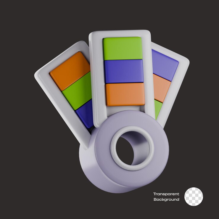 PSD paleta de colores iconos en 3d